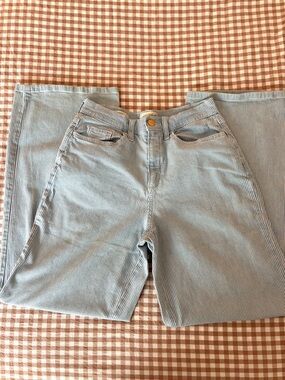 Universal Thread Light Blue Pinstriped Flare Jeans